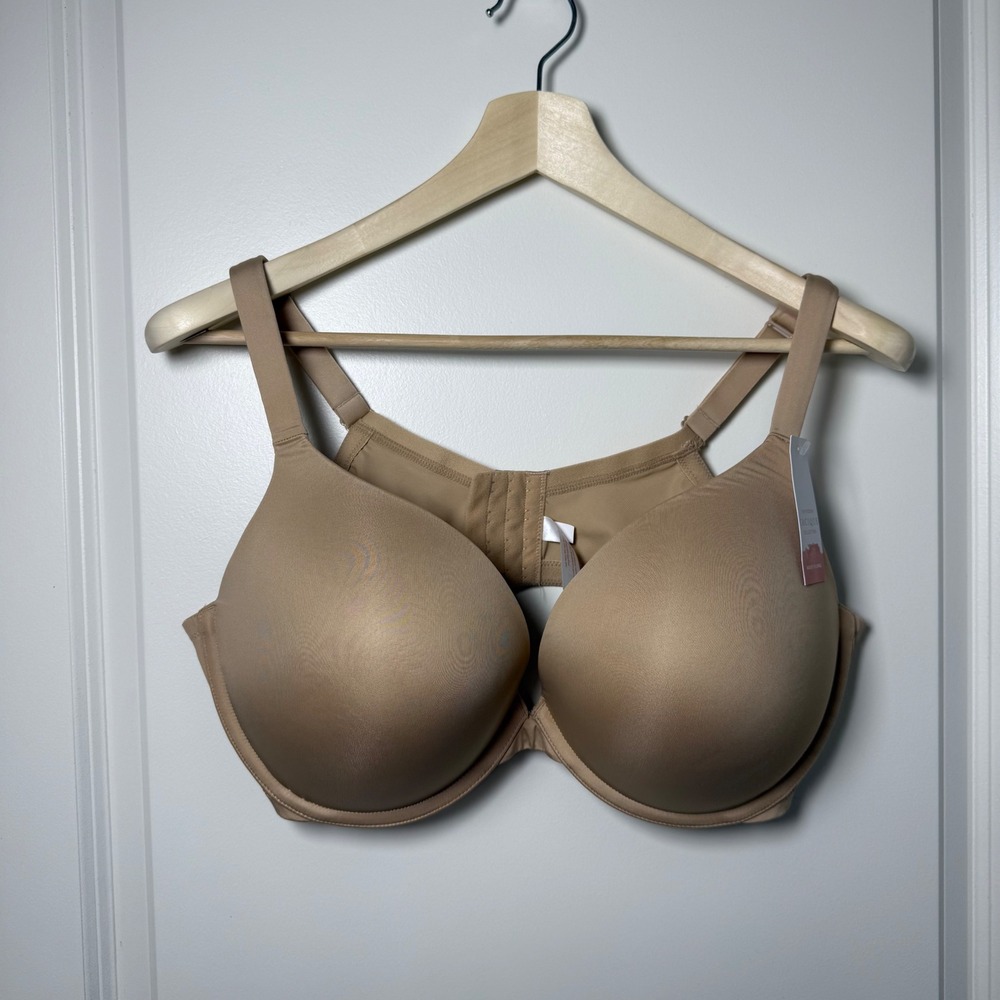 NWT Lane Bryant Cacique Smooth Boost Plunge Push Up Bra 44DD Cafe Mocha